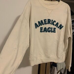 American Eagle Outfitters Cream Crew Neck Sweater